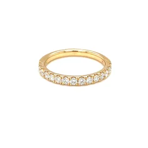 14 Karat Yellow Gold Diamond Wedding Band