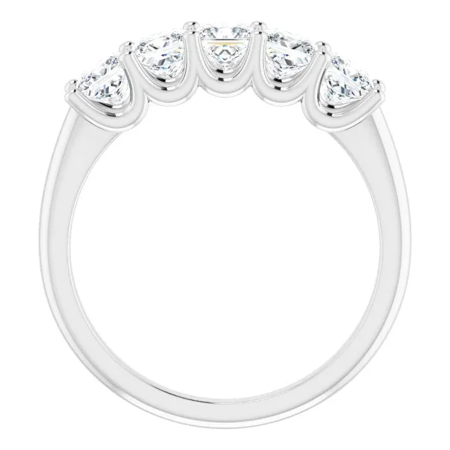 1.45 ct. Princess  Cut Diamond Wedding Band 5 Stone Anniversary Ring
