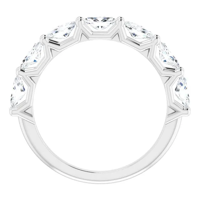 1.47 ct. Oval Cut Diamond Wedding Band 7 Stone Anniversary Ring