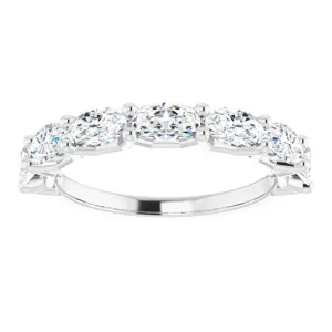 1.47 ct. Oval Cut Diamond Wedding Band 7 Stone Anniversary Ring