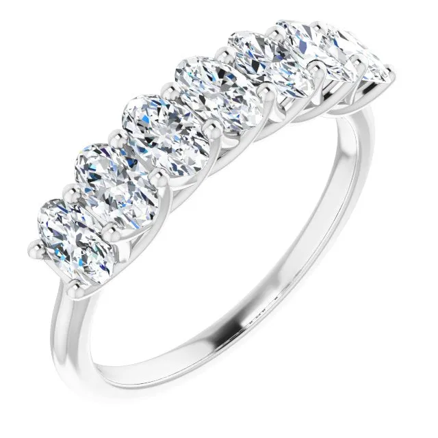 1.47 ct. Oval Cut Diamond Wedding Band Trellis Style Ring