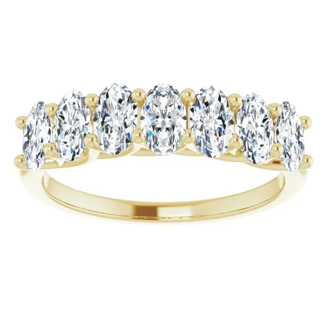1.47 ct. Oval Cut Diamond Wedding Band Trellis Style Ring