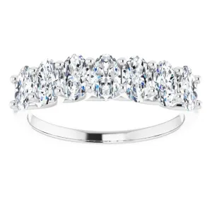 1.47 ct. Oval Cut Diamond Wedding Band Trellis Style Ring