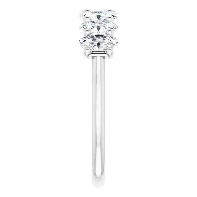 1.47 ct. Oval Cut Diamond Wedding Band Trellis Style Ring