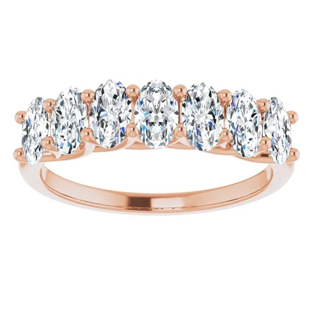 1.47 ct. Oval Cut Diamond Wedding Band Trellis Style Ring