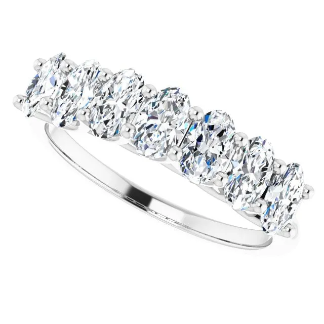 1.47 ct. Oval Cut Diamond Wedding Band Trellis Style Ring