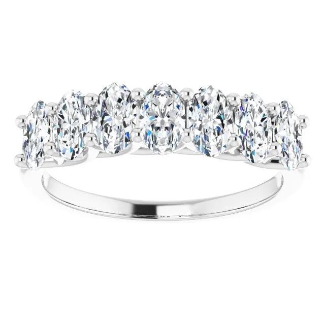 1.47 ct. Oval Cut Diamond Wedding Band Trellis Style Ring