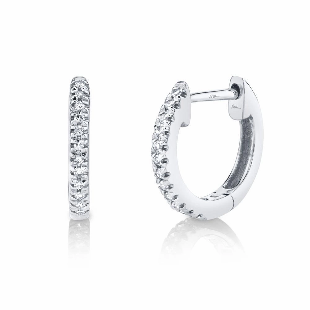 14 Karat White Gold Huggie Earrings