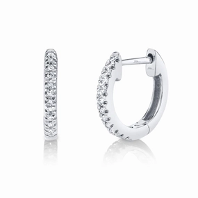 14 Karat White Gold Huggie Earrings