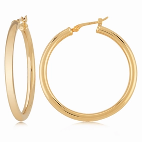14 Karat Yellow Hoop Earrings
