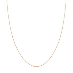 14K Rose Gold 20 Inches Diamond Cut Cable Chain