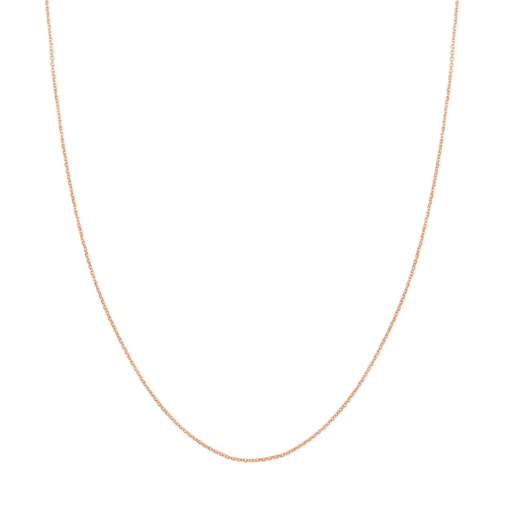 14K Rose Gold 20 Inches Diamond Cut Cable Chain
