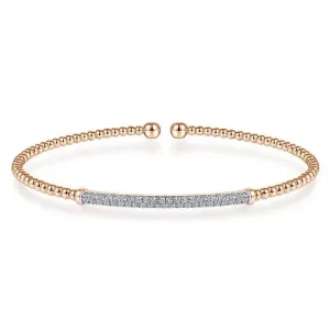 14K Rose Gold Bujukan Diamond Bar Split Bangle