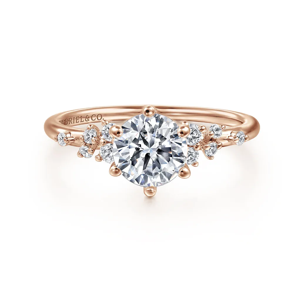 14K Rose Gold 'Reena' Classic Round Diamond Engagement Ring
