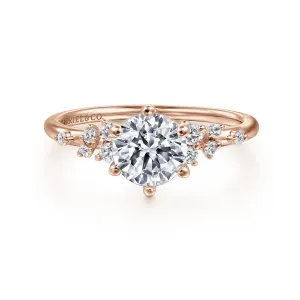 14K Rose Gold 'Reena' Classic Round Diamond Engagement Ring