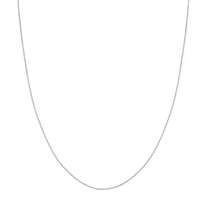 14K White Gold 16 Inches Diamond Cut Cable Chain