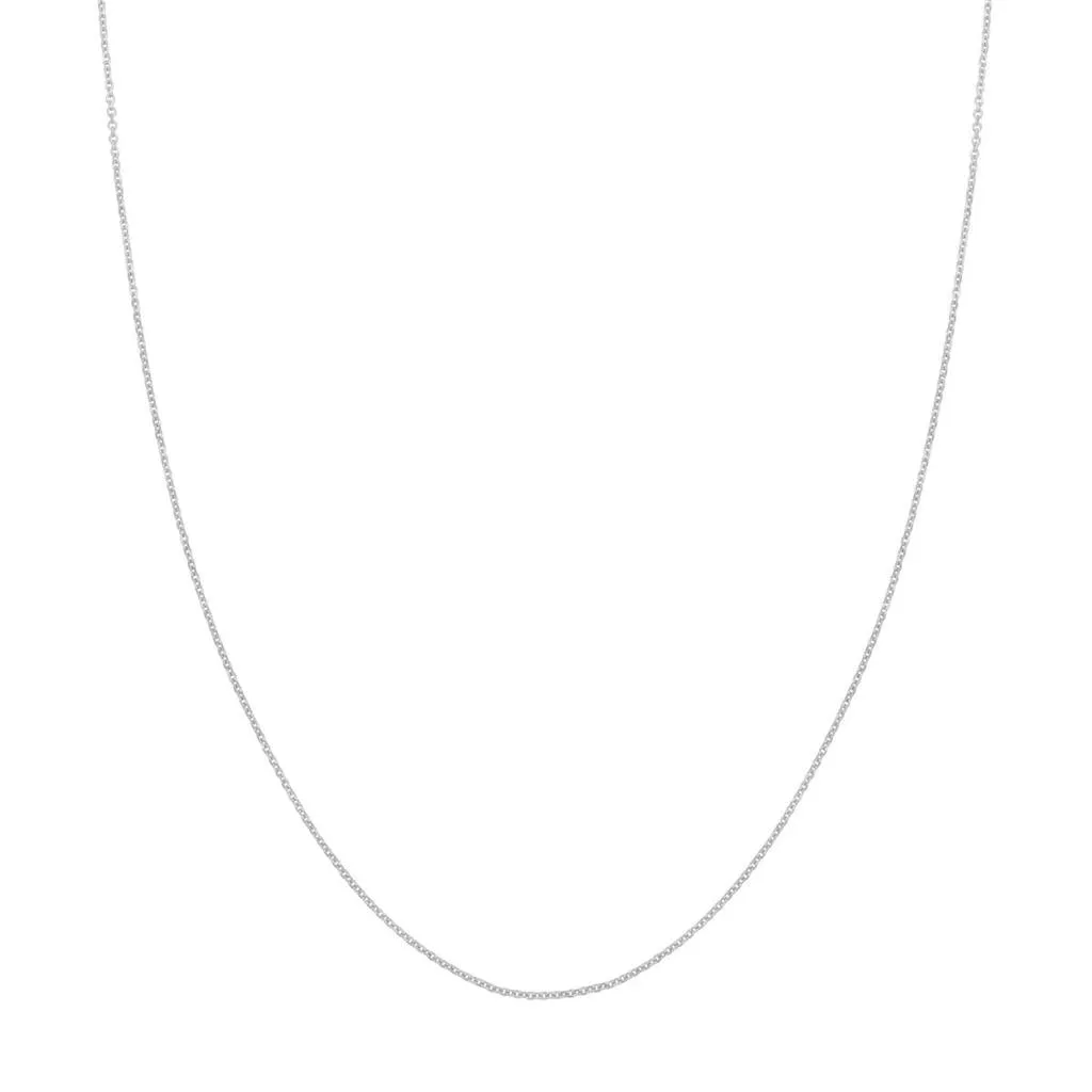 14K White Gold 16 Inches Diamond Cut Cable Chain