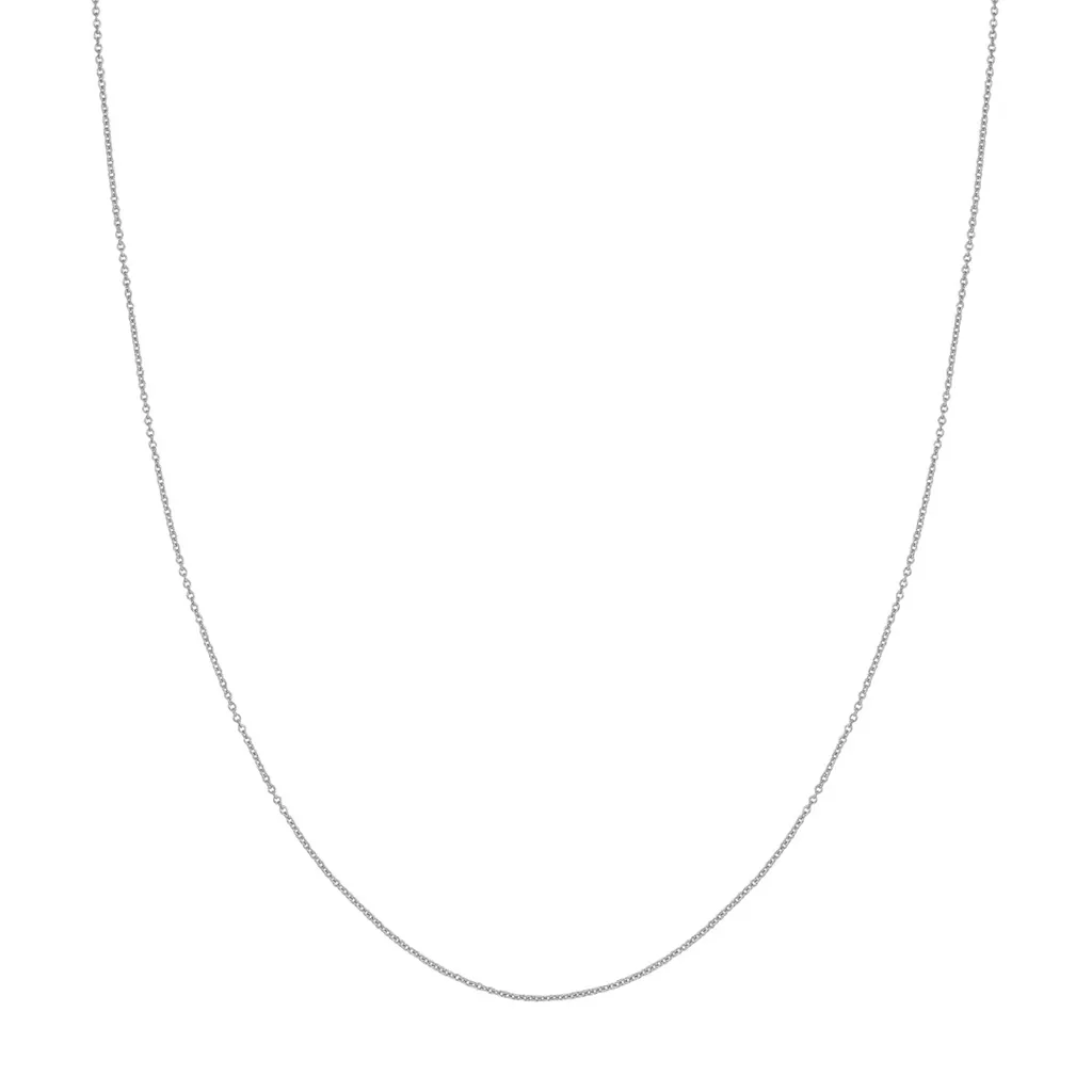 14K White Gold 16 Inches Diamond Cut Cable Chain