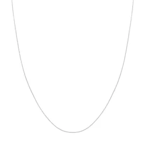 14K White Gold 18 Inches Diamond Cut Cable Chain