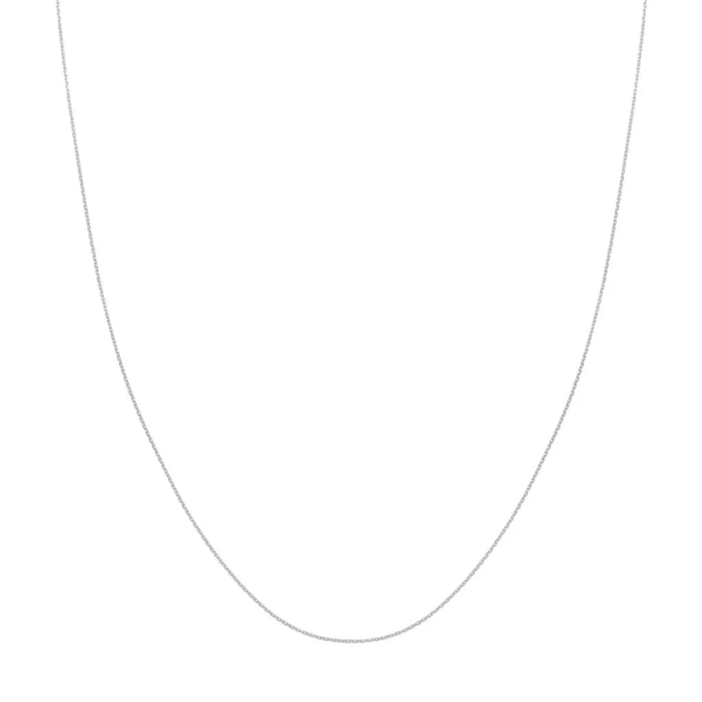 14K White Gold 20 Inches Diamond Cut Cable Chain