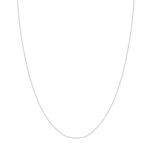 14K White Gold 20 Inches Diamond Cut Round Wheat Chain