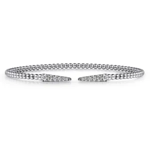 14K White Gold Bujukan Diamond Spikes Split Bangle