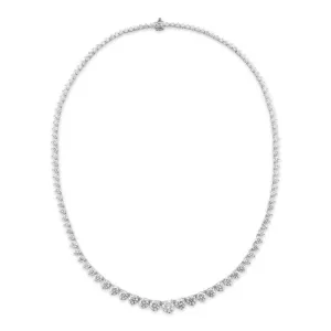 14K White Gold Diamond Riviera Necklace