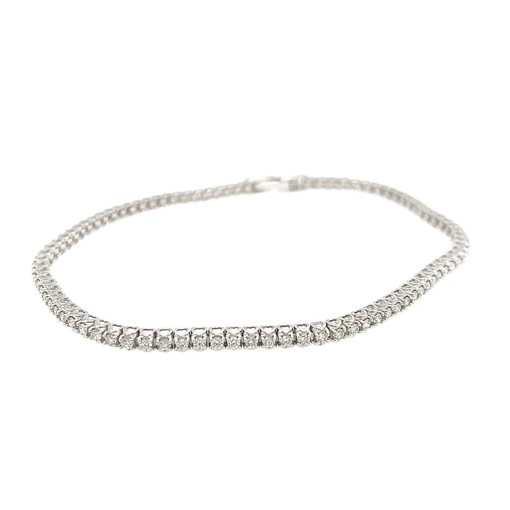 14K White Gold Diamond Tennis Bracelet