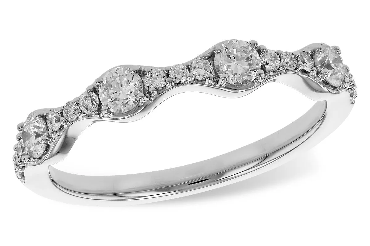 14K White Gold Diamond Wedding Band
