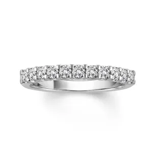 14K White Gold Half Anniversary Natural Diamonds Band