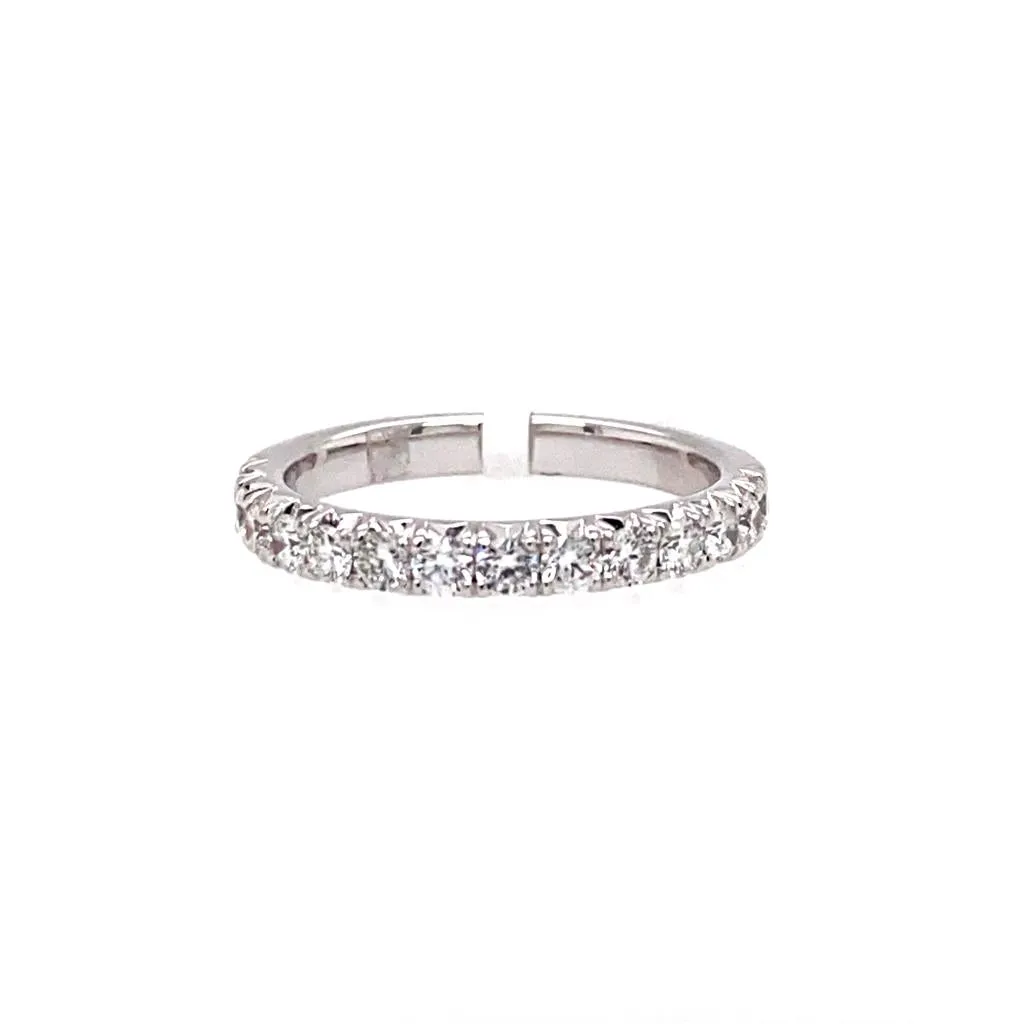 14K White Gold Half Anniversary Natural Diamonds Band