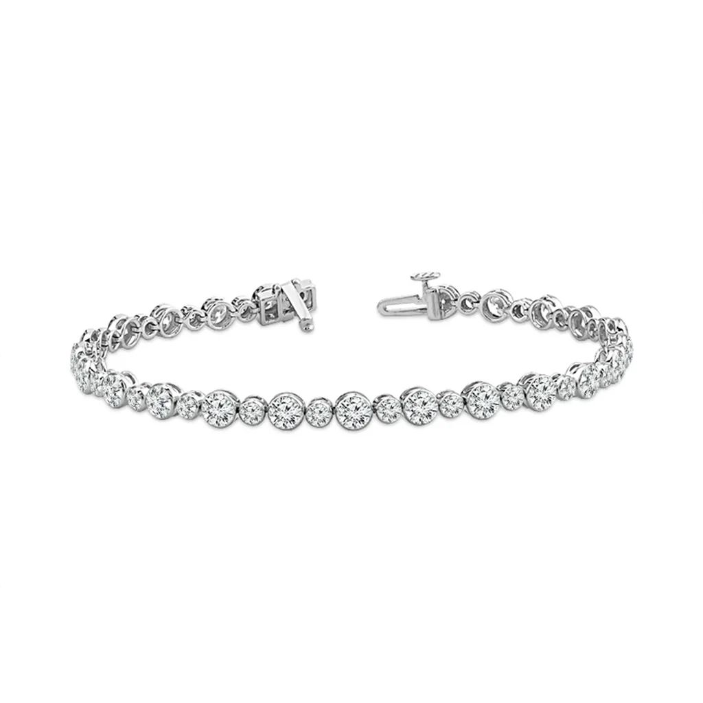 14K White Gold Lab Grown Diamonds Tennis Bracelet