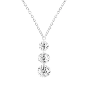 14K White Gold 'Naked Diamonds' Triple Drop Necklace