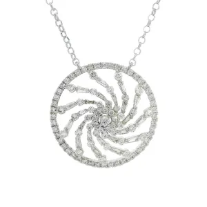 14K White Gold Natural Diamonds Contemporary Necklace
