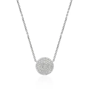 14K White Gold Natural Diamonds Contemporary Necklace