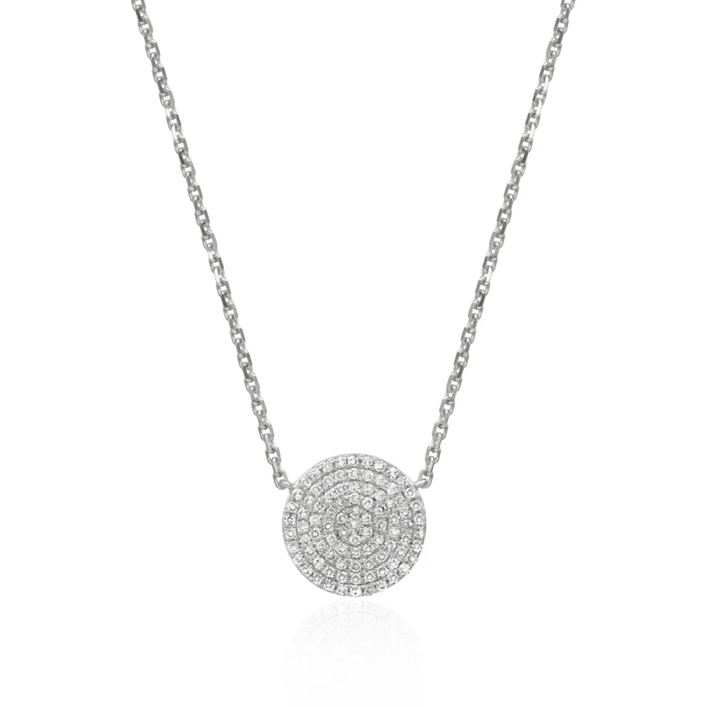 14K White Gold Natural Diamonds Contemporary Necklace