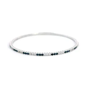 14K White Gold Sapphires Flex Bracelet