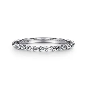 14K White Gold Single Prong Diamond Anniversary Band