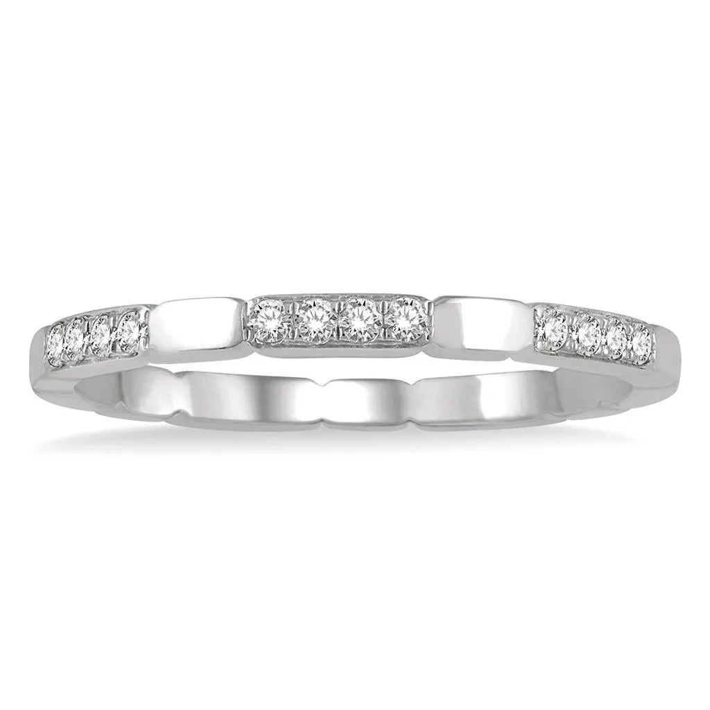 14K White Gold Stackable Natural Diamonds Ring