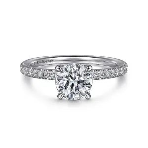 14K White Gold 'Stasia' Classic Round Natural Diamonds Engagement Ring