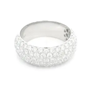 14K White Gold Wide Pav Diamond Band