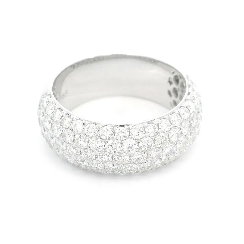 14K White Gold Wide Pav Diamond Band