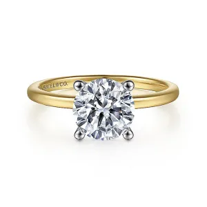 14K Yellow And White Gold Evelina Solitaire Engagement Ring