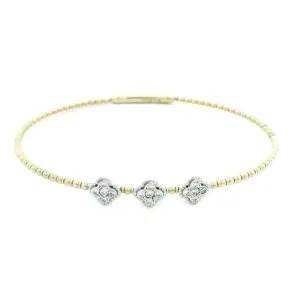 14K Yellow And White Gold Natural Diamonds Flex Bracelet