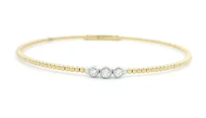 14K Yellow And White Gold Natural Diamonds Flex Bracelet