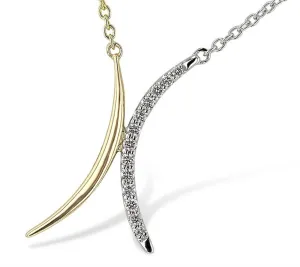 14K Yellow And White Gold X Diamond Necklace