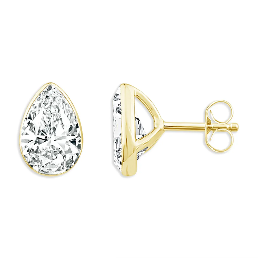 14K Yellow Gold 1.50 CTW Pear Lab Grown Diamonds Stud Earrings