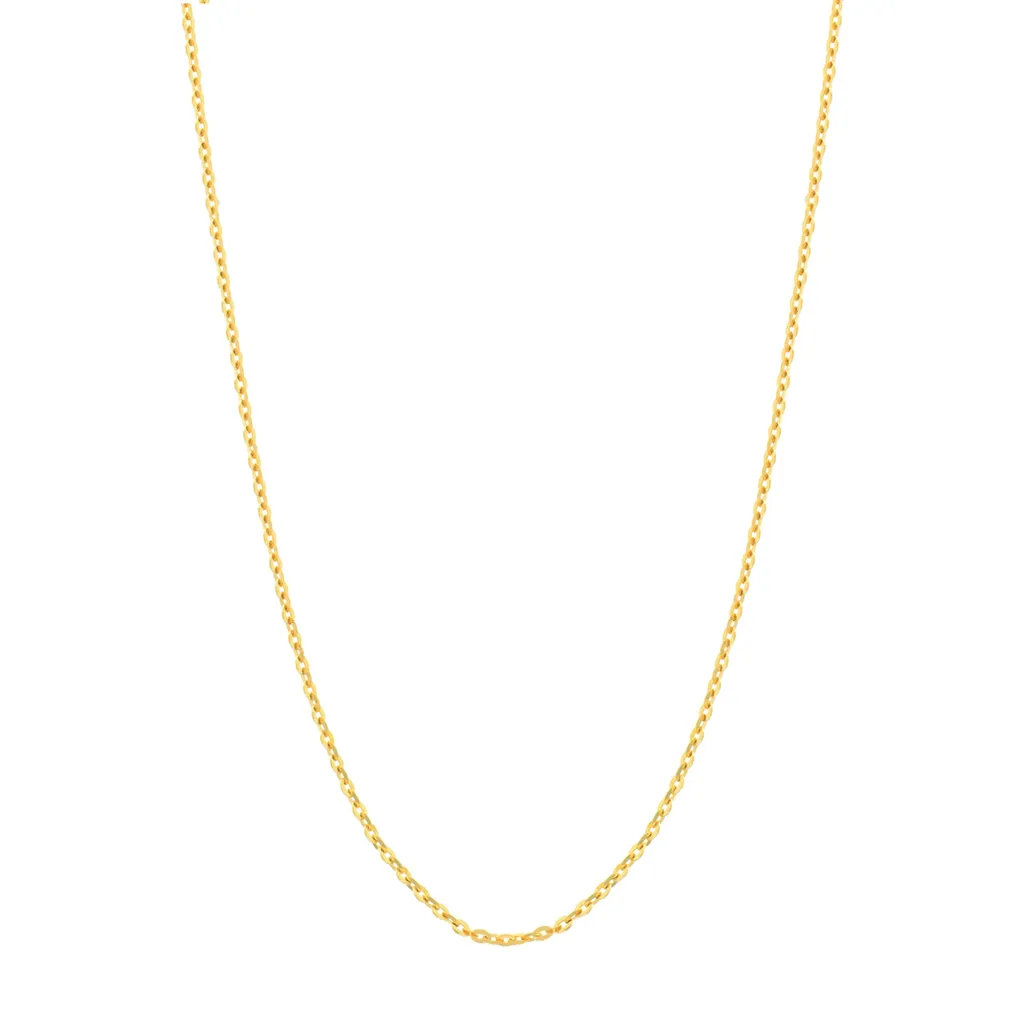 14K Yellow Gold 16 Inches Diamond Cut Cable Chain