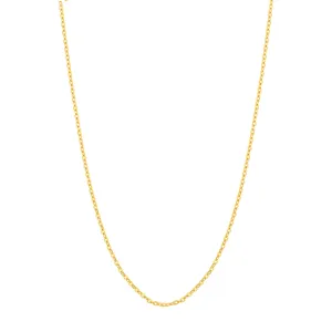 14K Yellow Gold 16 Inches Diamond Cut Cable Chain