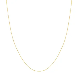 14K Yellow Gold 18 Inches Diamond Cut Cable Chain